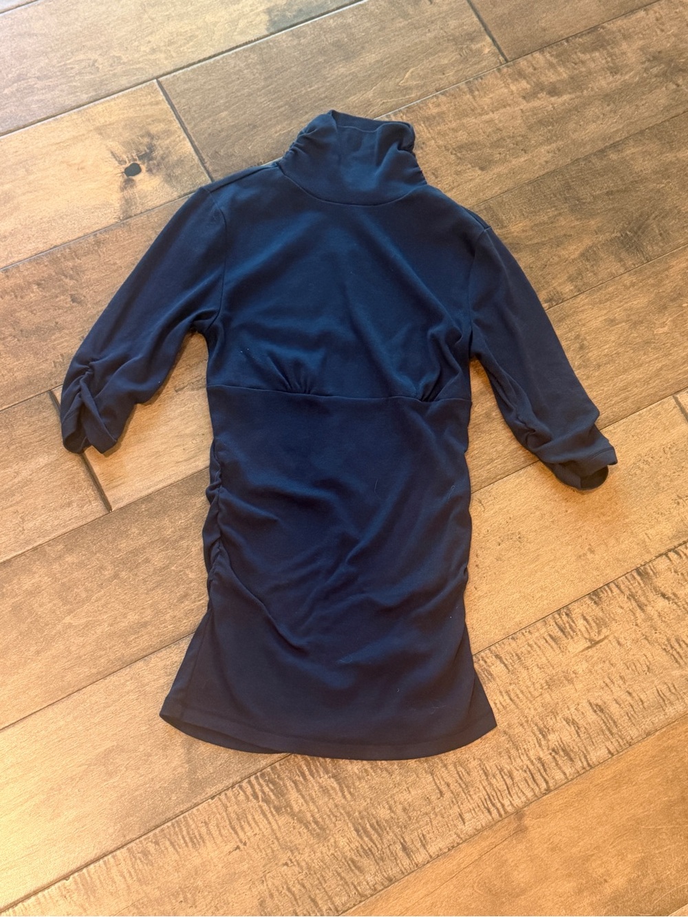 Victoria Secret Navy Turtleneck Ruched-Side Tunic